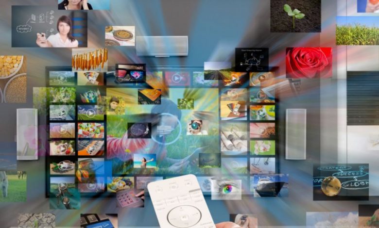 Collage of video-related themes.