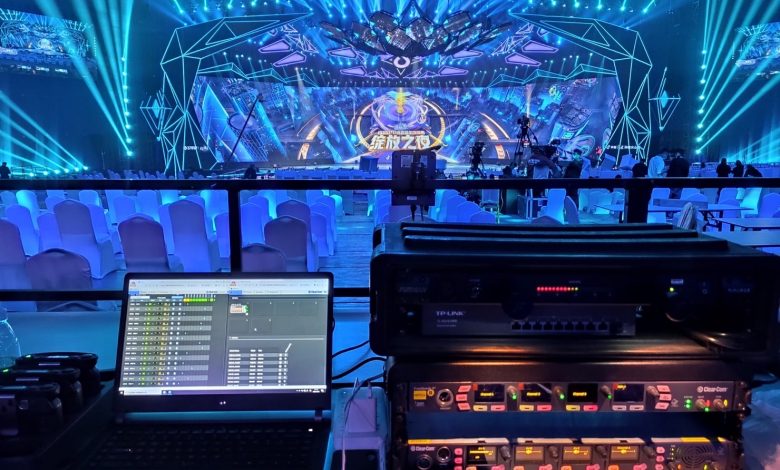 View of the stage from the command centre.