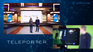 Photo of Teleporting reporters onto TV screen, courtesy of Brainstorm