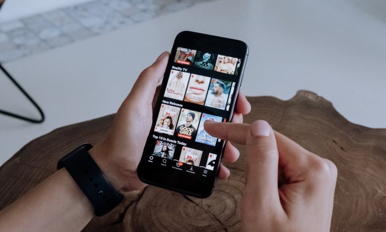 Hand scrolling phone for content