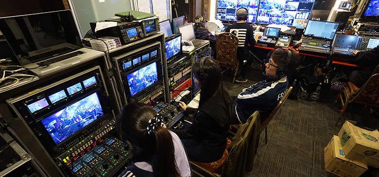 People in a production room