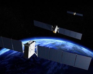 Image of satellite over earth
