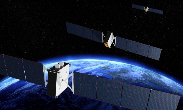 Image of satellite over earth