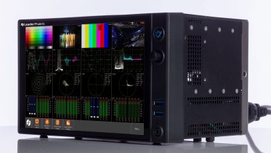 Photo of Leader highlighting at BCA 2025 its LPX500 Quad-input Waveform Monitor