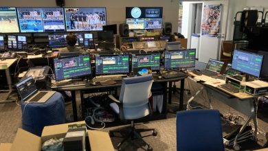 Photo of TVU One/PRS One backpacks covering fast-paced live basketball matches
